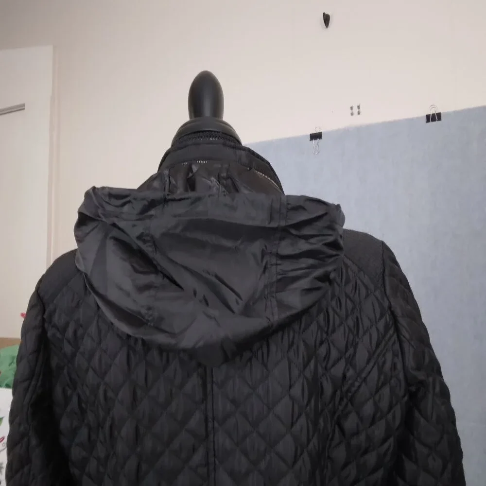 Michael Kors | Black Quilted Coat Snap/Zip | Size S - Picture 3 of 13